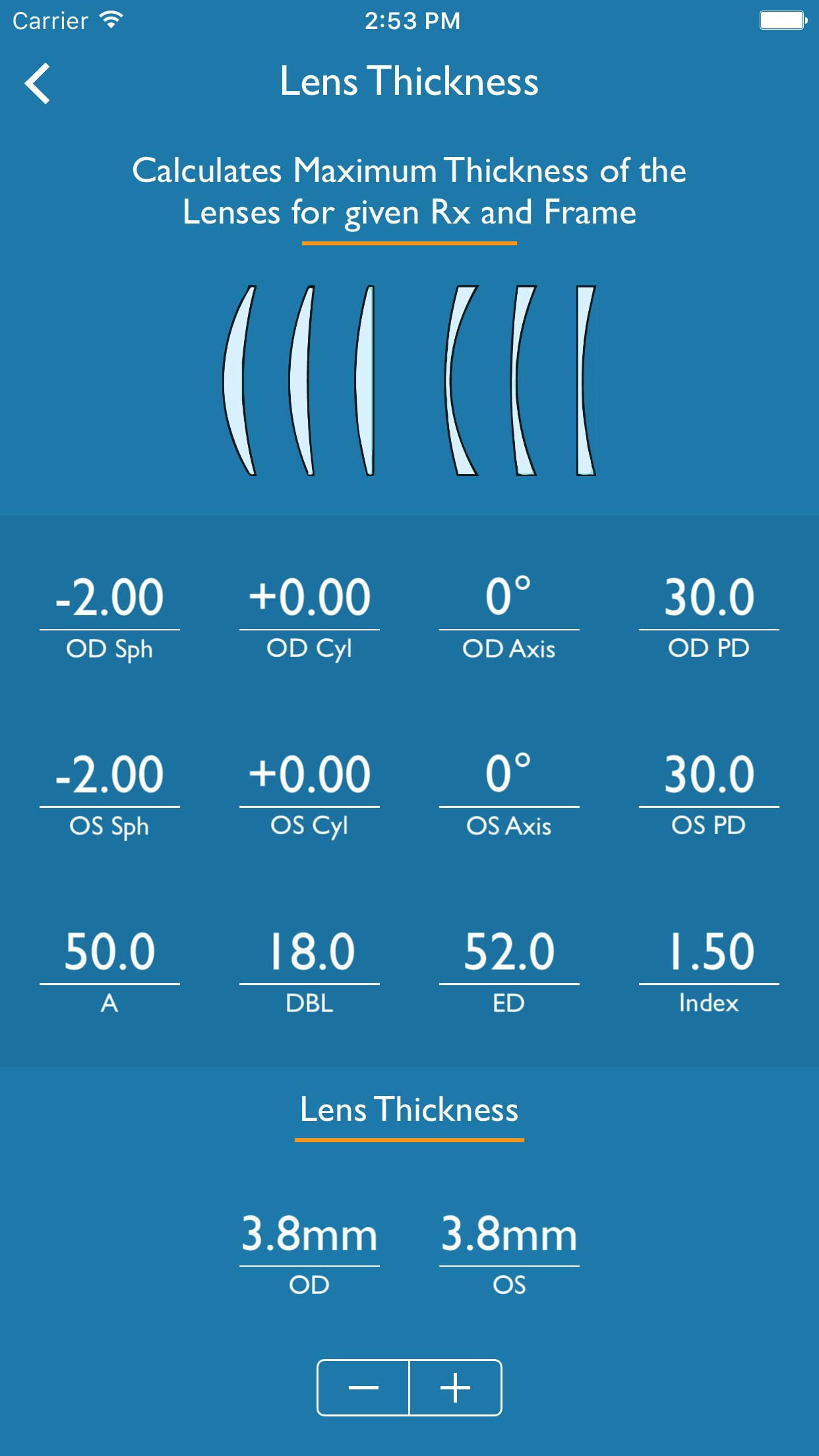 A la meditación negar bandeja Optical Calculator App — Lens Shapers